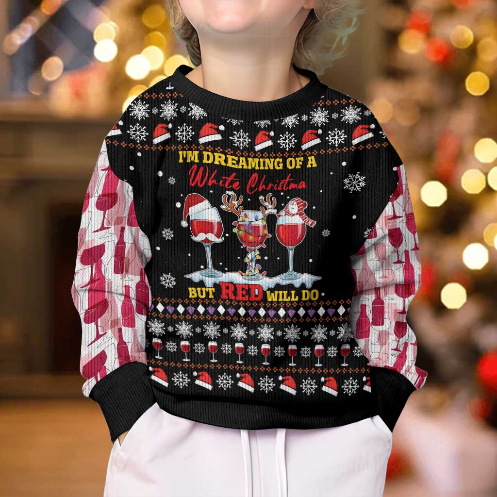 Wine Red Christmas Christmas Kid Ugly Christmas Sweater Xmas Holiday Patterns - Wonder Print Shop