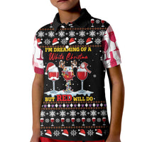 Wine Red Christmas Christmas Christmas Kid Polo Shirt Xmas Holiday Patterns - Wonder Print Shop