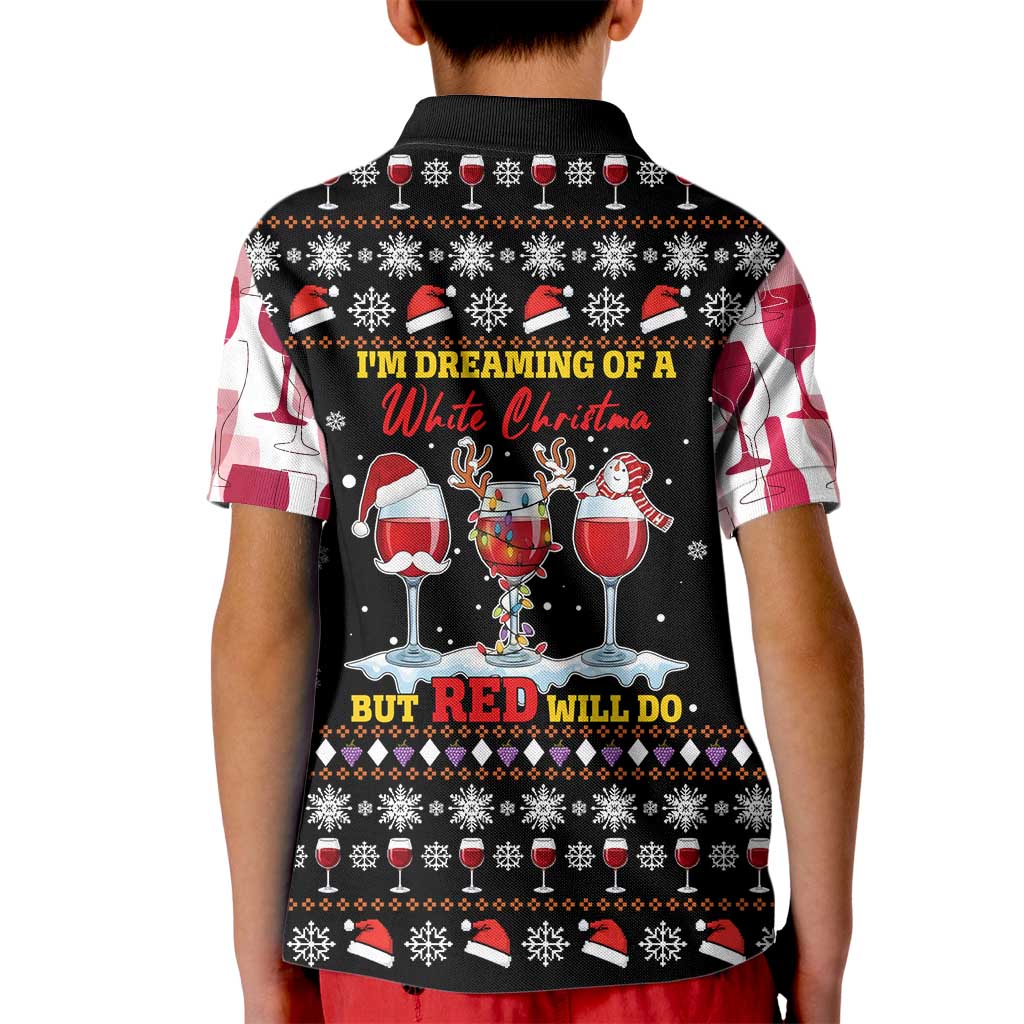 Wine Red Christmas Christmas Christmas Kid Polo Shirt Xmas Holiday Patterns - Wonder Print Shop