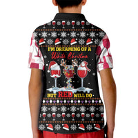 Wine Red Christmas Christmas Christmas Kid Polo Shirt Xmas Holiday Patterns - Wonder Print Shop