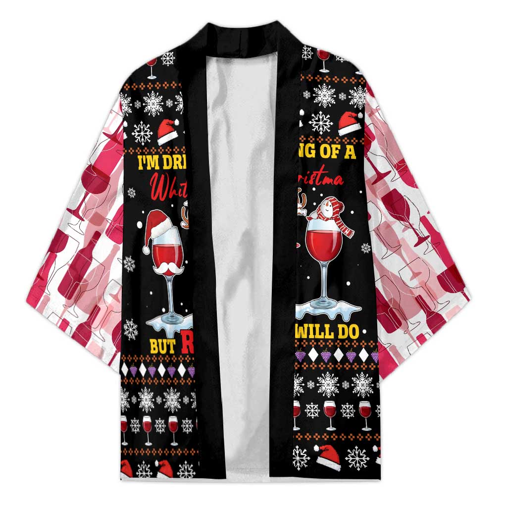 Wine Red Christmas Christmas Christmas Kimono Xmas Holiday Patterns - Wonder Print Shop