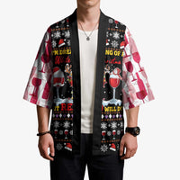 Wine Red Christmas Christmas Christmas Kimono Xmas Holiday Patterns - Wonder Print Shop