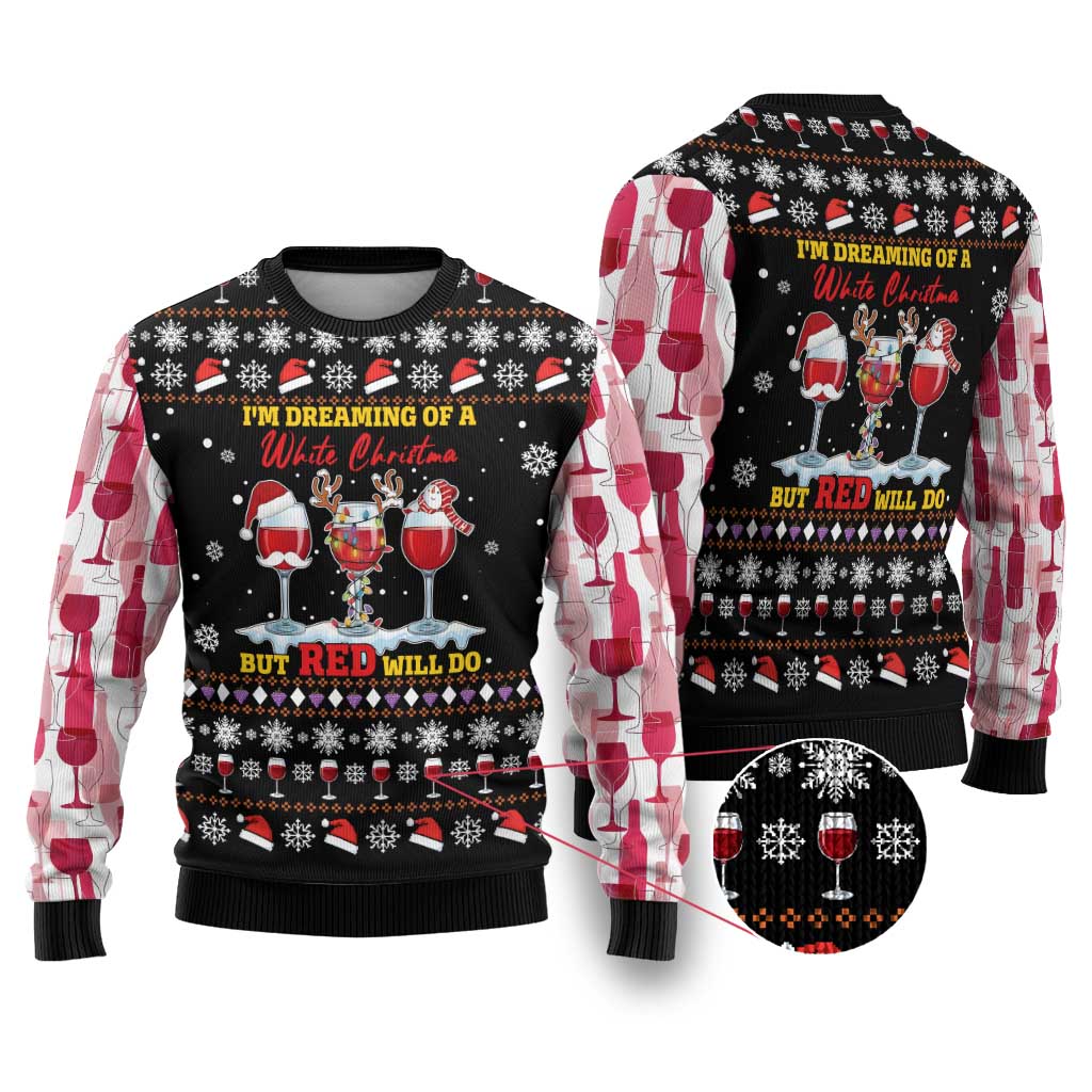 Wine Red Christmas Christmas Ugly Christmas Sweater Xmas Holiday Patterns - Wonder Print Shop