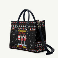 Wine Red Christmas Christmas Christmas Leather Bag Xmas Holiday Patterns - Wonder Print Shop