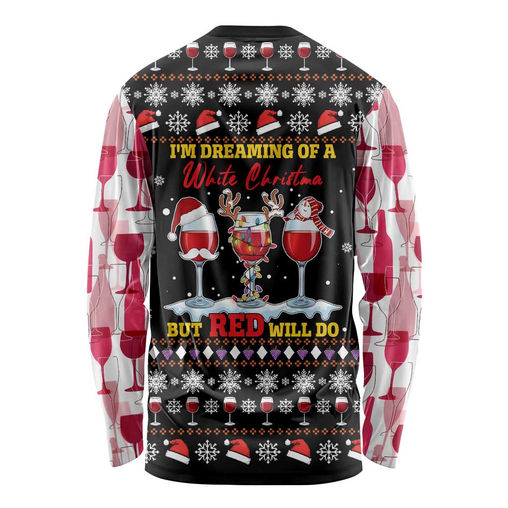 Wine Red Christmas Christmas Christmas Long Sleeve Shirt Xmas Holiday Patterns - Wonder Print Shop