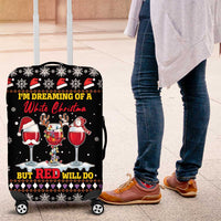 Wine Red Christmas Christmas Christmas Luggage Cover Xmas Holiday Patterns - Wonder Print Shop