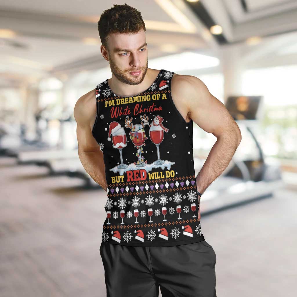 Wine Red Christmas Christmas Christmas Men Tank Top Xmas Holiday Patterns - Wonder Print Shop