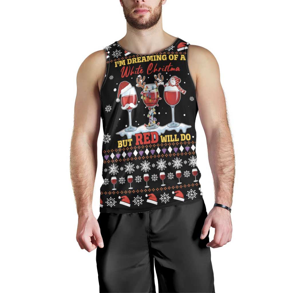 Wine Red Christmas Christmas Christmas Men Tank Top Xmas Holiday Patterns - Wonder Print Shop