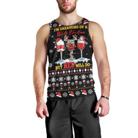 Wine Red Christmas Christmas Christmas Men Tank Top Xmas Holiday Patterns - Wonder Print Shop