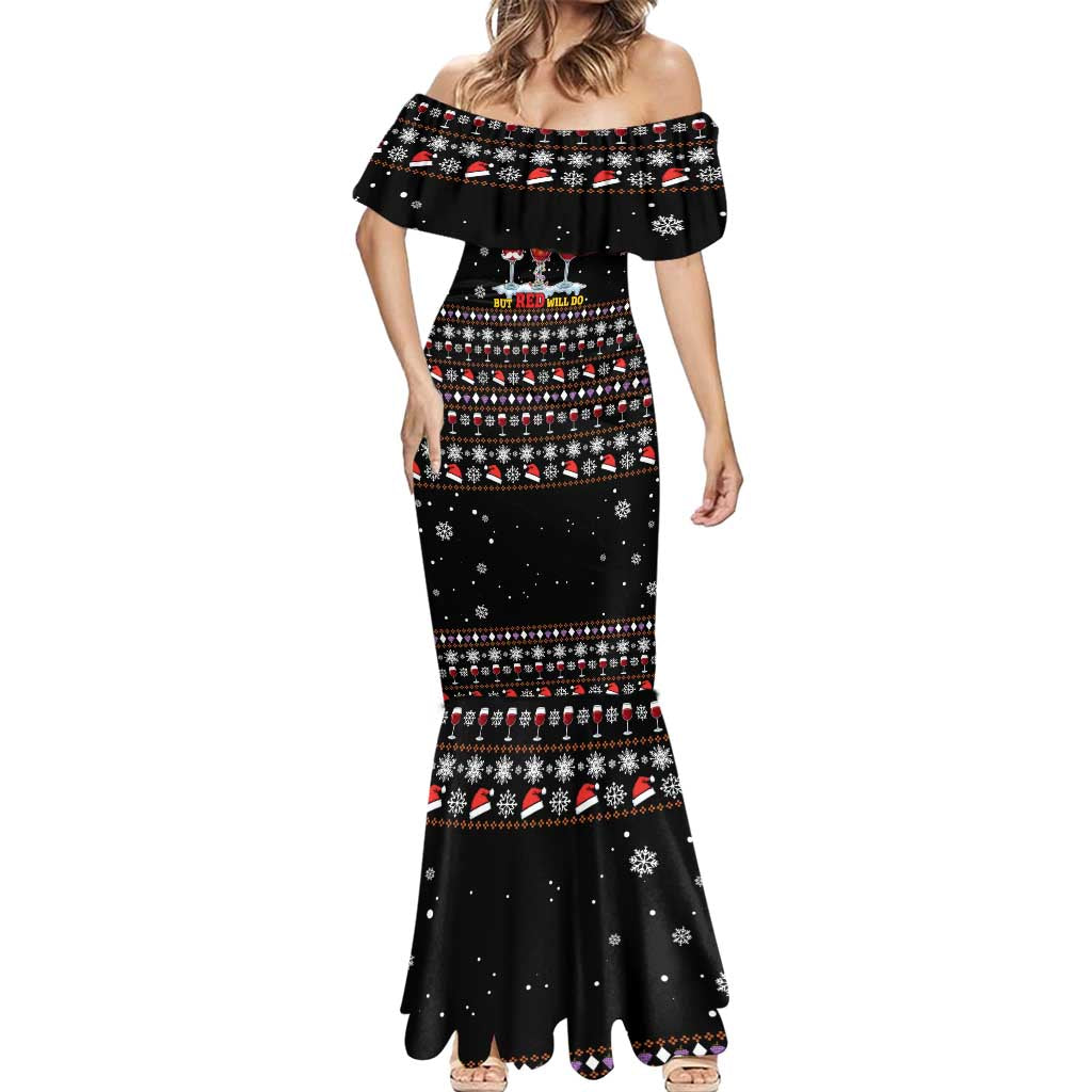 Wine Red Christmas Christmas Christmas Mermaid Dress Xmas Holiday Patterns - Wonder Print Shop