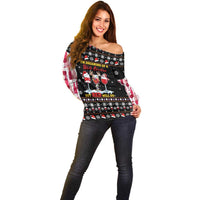 Wine Red Christmas Christmas Christmas Off Shoulder Sweater Xmas Holiday Patterns - Wonder Print Shop