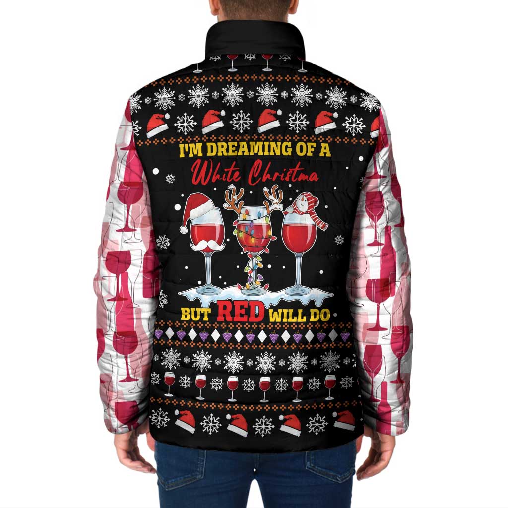 Wine Red Christmas Christmas Christmas Padded Jacket Xmas Holiday Patterns - Wonder Print Shop
