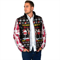 Wine Red Christmas Christmas Christmas Padded Jacket Xmas Holiday Patterns - Wonder Print Shop