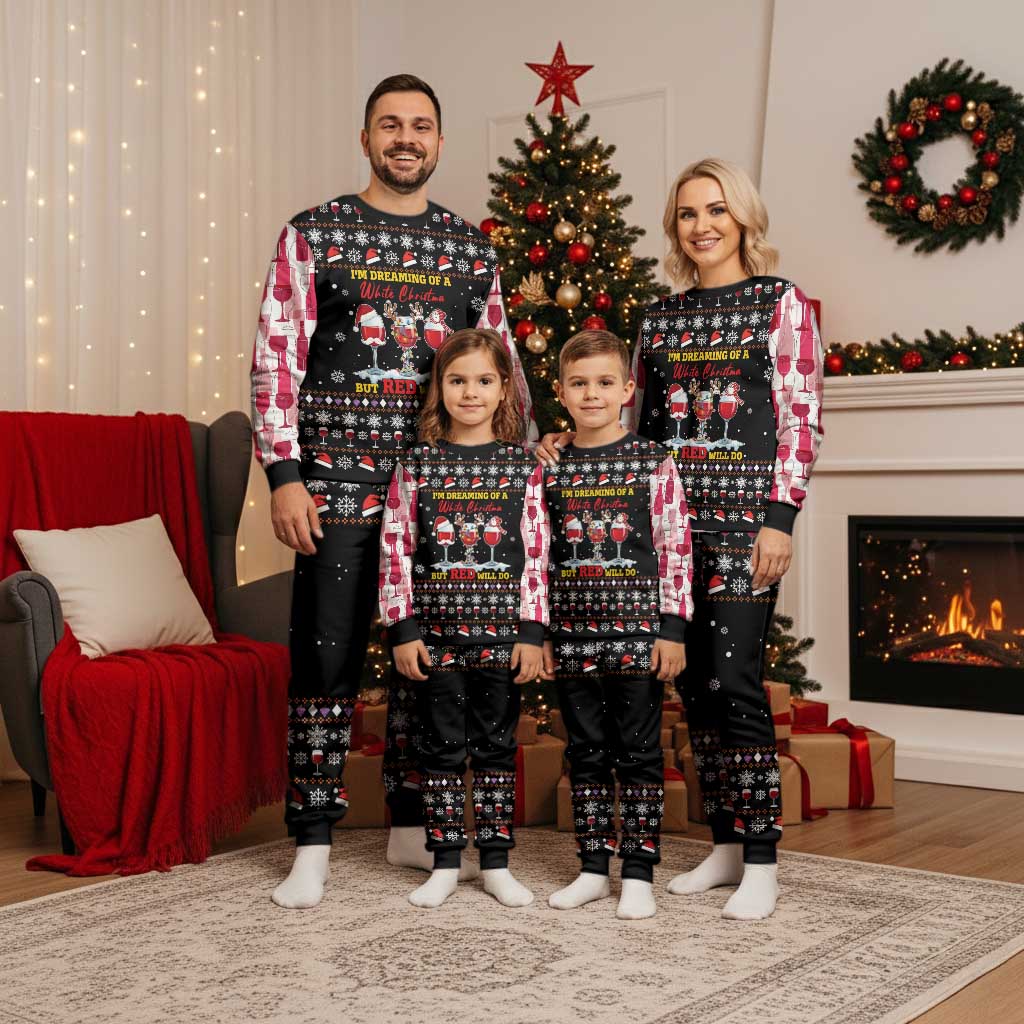 Wine Red Christmas Christmas Pajama Set Xmas Holiday Patterns - Wonder Print Shop