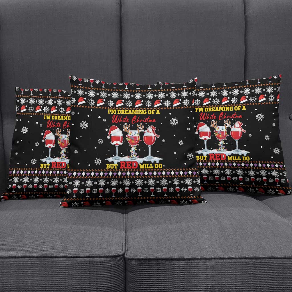Wine Red Christmas Christmas Christmas Pillow Cover Xmas Holiday Patterns - Wonder Print Shop