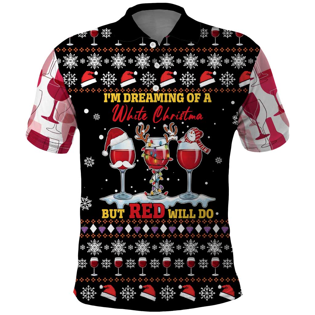 Wine Red Christmas Christmas Christmas Polo Shirt Xmas Holiday Patterns - Wonder Print Shop