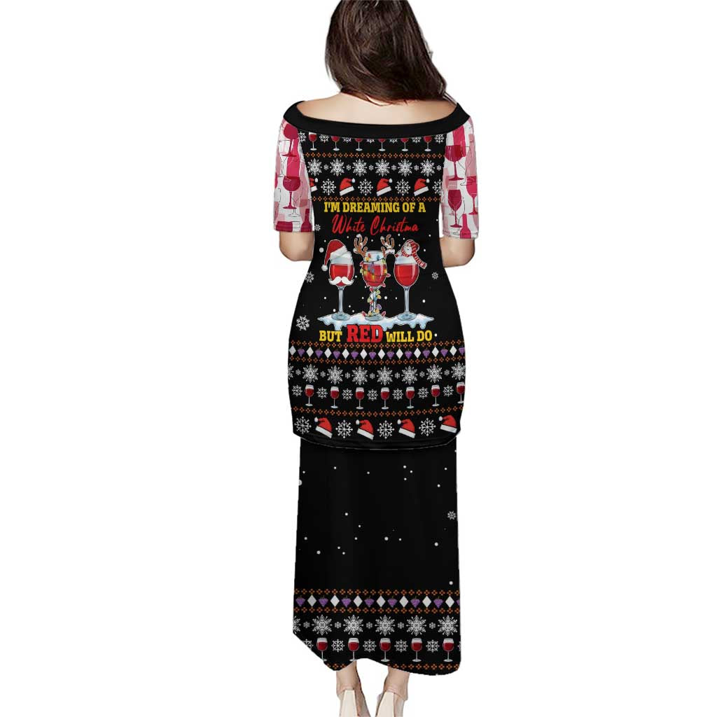 Wine Red Christmas Christmas Christmas Puletasi Xmas Holiday Patterns - Wonder Print Shop