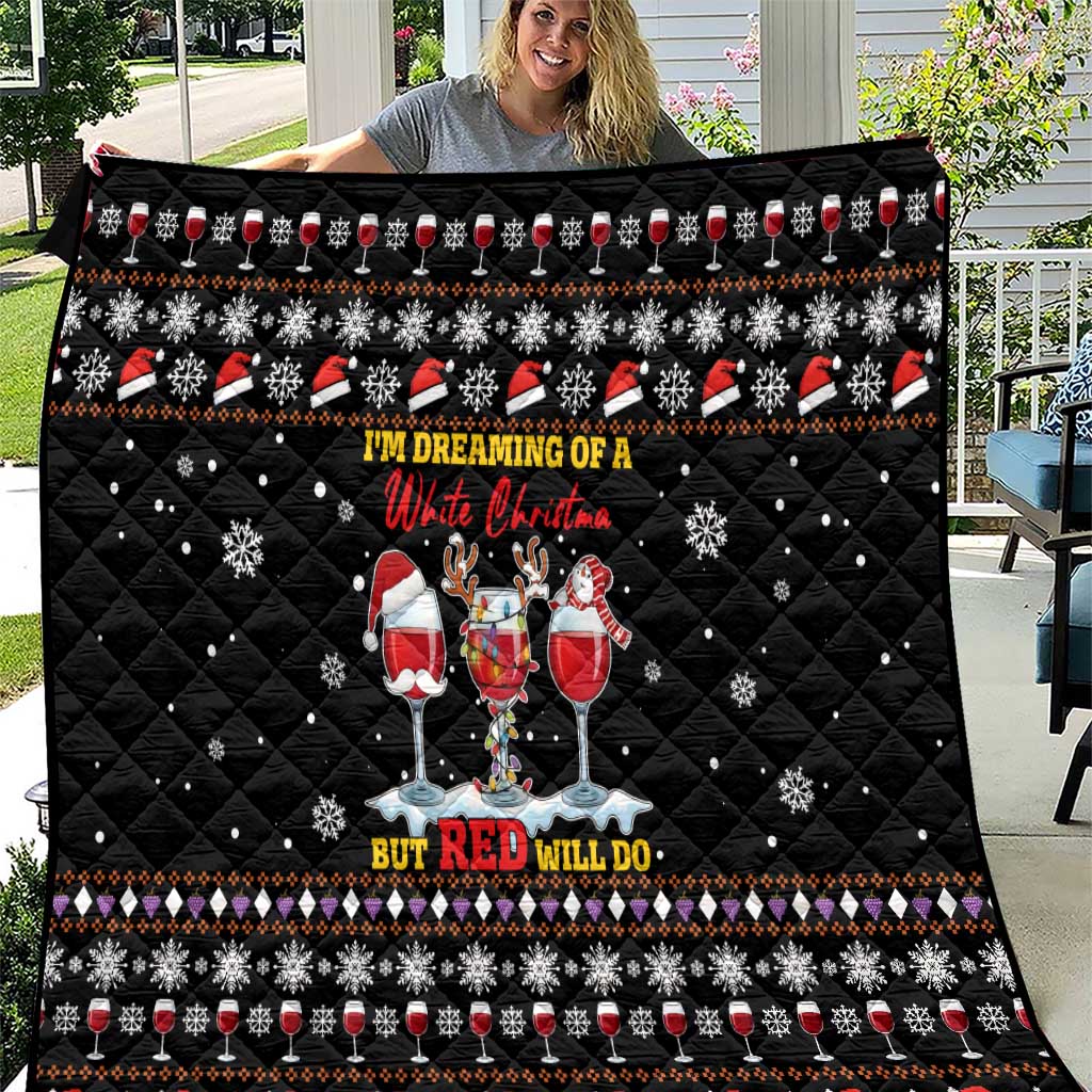 Wine Red Christmas Christmas Christmas Quilt Xmas Holiday Patterns - Wonder Print Shop