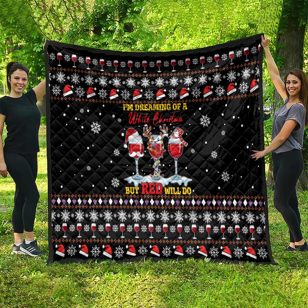 Wine Red Christmas Christmas Christmas Quilt Xmas Holiday Patterns - Wonder Print Shop
