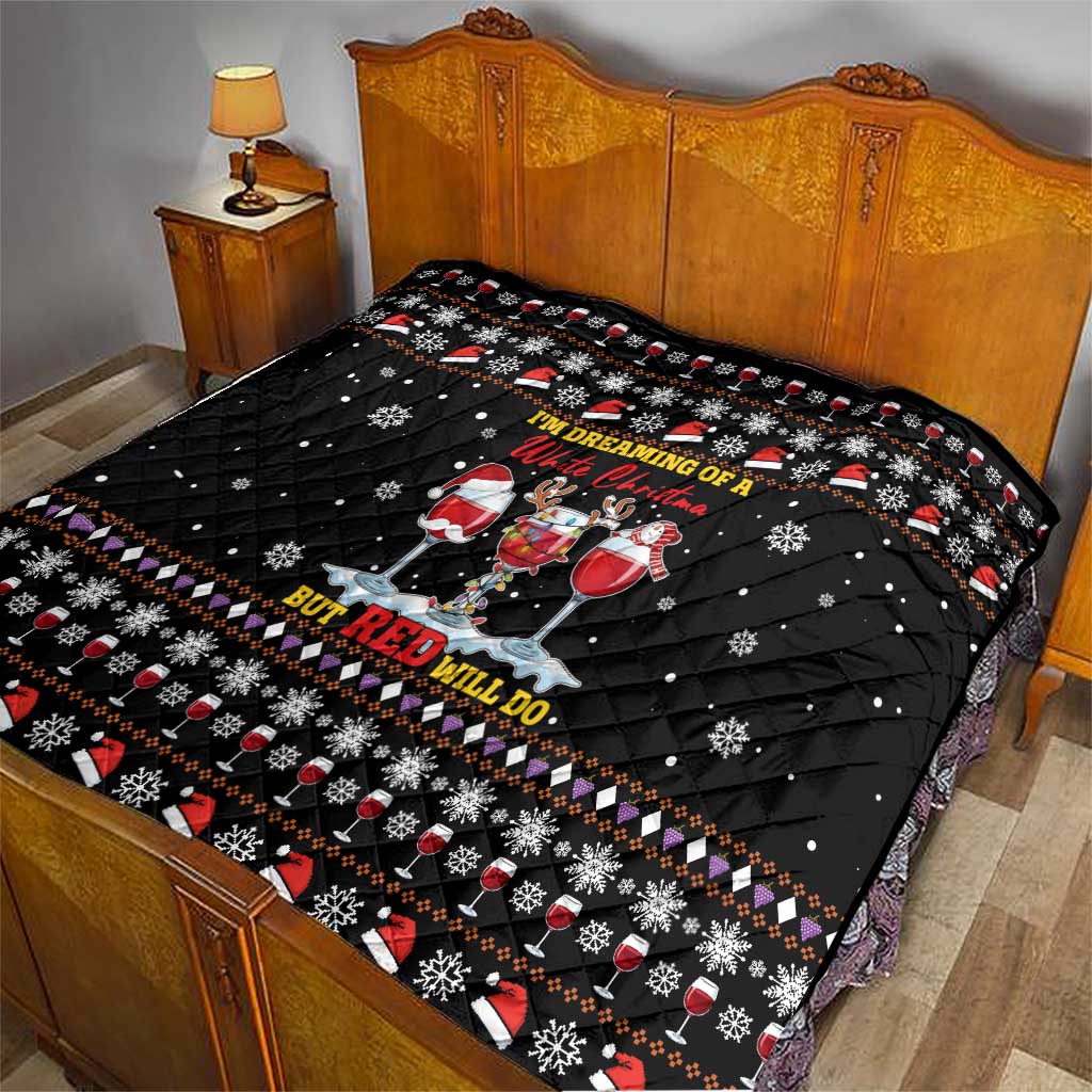 Wine Red Christmas Christmas Christmas Quilt Xmas Holiday Patterns - Wonder Print Shop