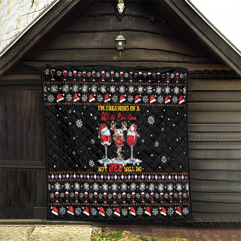 Wine Red Christmas Christmas Christmas Quilt Xmas Holiday Patterns - Wonder Print Shop