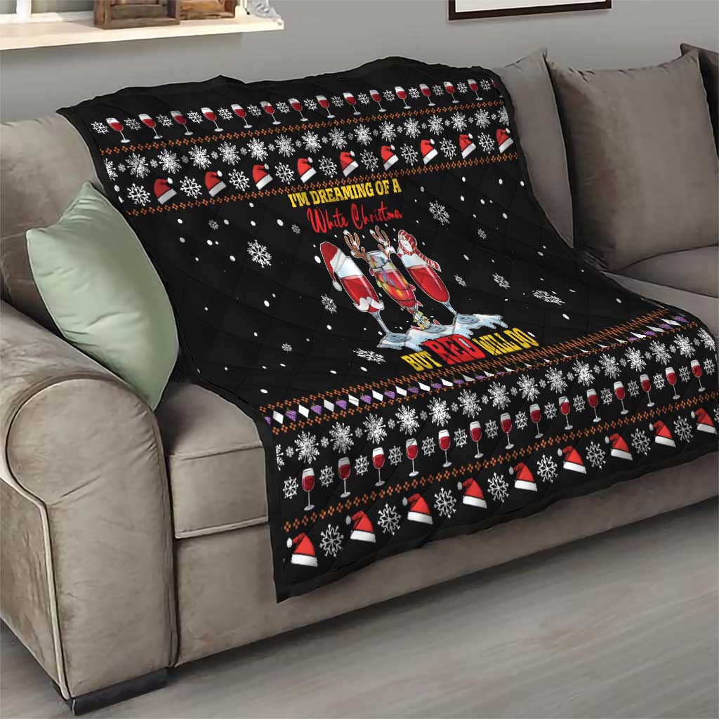 Wine Red Christmas Christmas Christmas Quilt Xmas Holiday Patterns - Wonder Print Shop