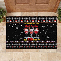 Wine Red Christmas Christmas Christmas Rubber Doormat Xmas Holiday Patterns - Wonder Print Shop