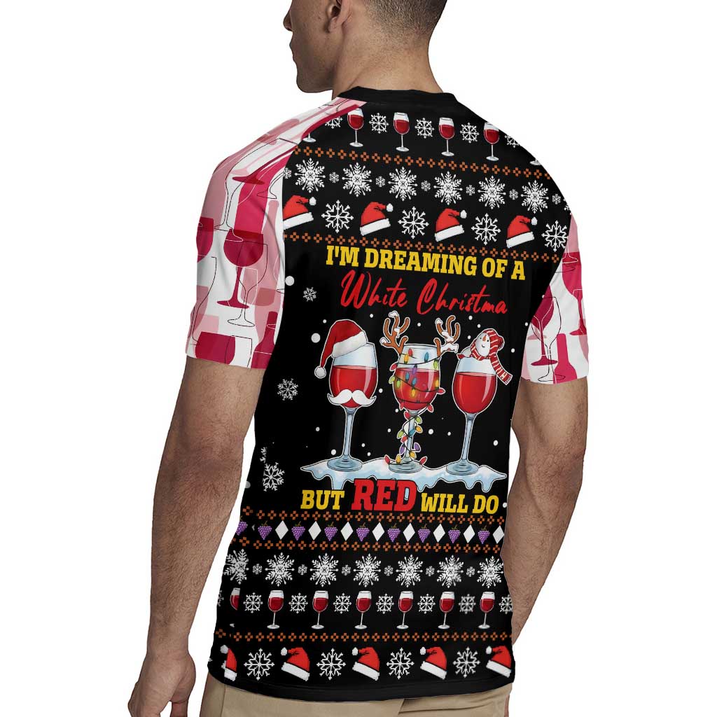 Wine Red Christmas Christmas Christmas Rugby Jersey Xmas Holiday Patterns - Wonder Print Shop