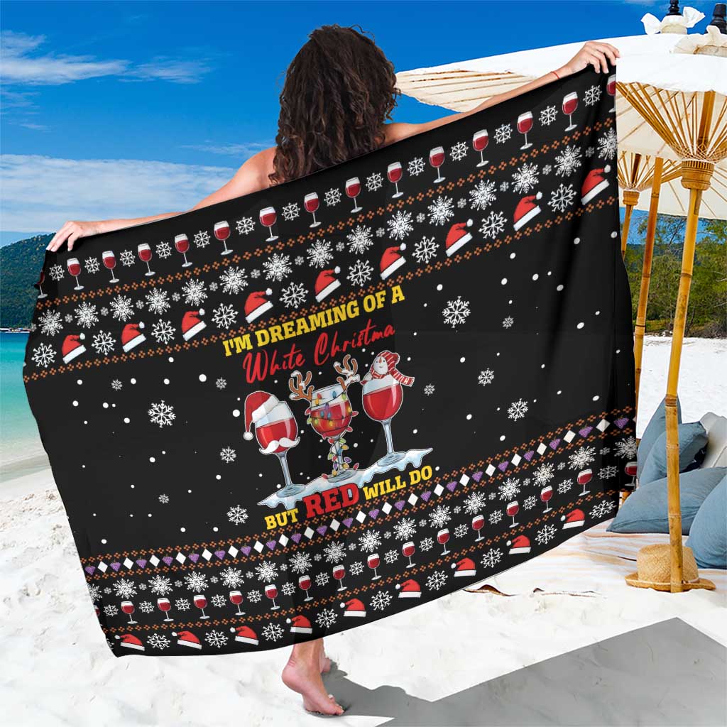 Wine Red Christmas Christmas Christmas Sarong Xmas Holiday Patterns - Wonder Print Shop