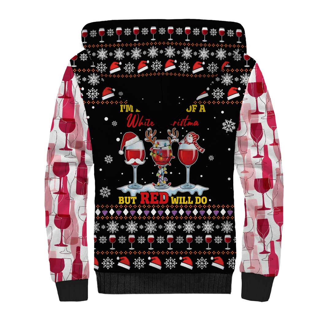 Wine Red Christmas Christmas Christmas Sherpa Hoodie Xmas Holiday Patterns - Wonder Print Shop