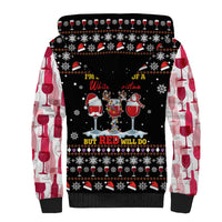 Wine Red Christmas Christmas Christmas Sherpa Hoodie Xmas Holiday Patterns - Wonder Print Shop