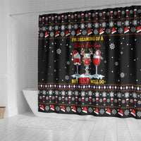 Wine Red Christmas Christmas Christmas Shower Curtain Xmas Holiday Patterns - Wonder Print Shop