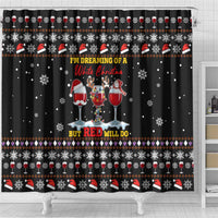 Wine Red Christmas Christmas Christmas Shower Curtain Xmas Holiday Patterns - Wonder Print Shop