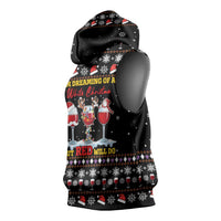 Wine Red Christmas Christmas Christmas Sleeveless Hoodie Xmas Holiday Patterns - Wonder Print Shop