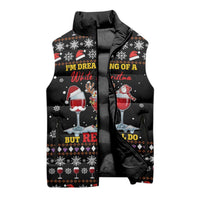 Wine Red Christmas Christmas Christmas Sleeveless Puffer Jacket Xmas Holiday Patterns - Wonder Print Shop