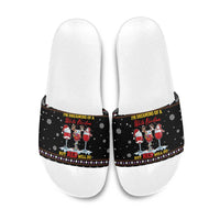 Wine Red Christmas Christmas Christmas Slide Sandals Xmas Holiday Patterns - Wonder Print Shop