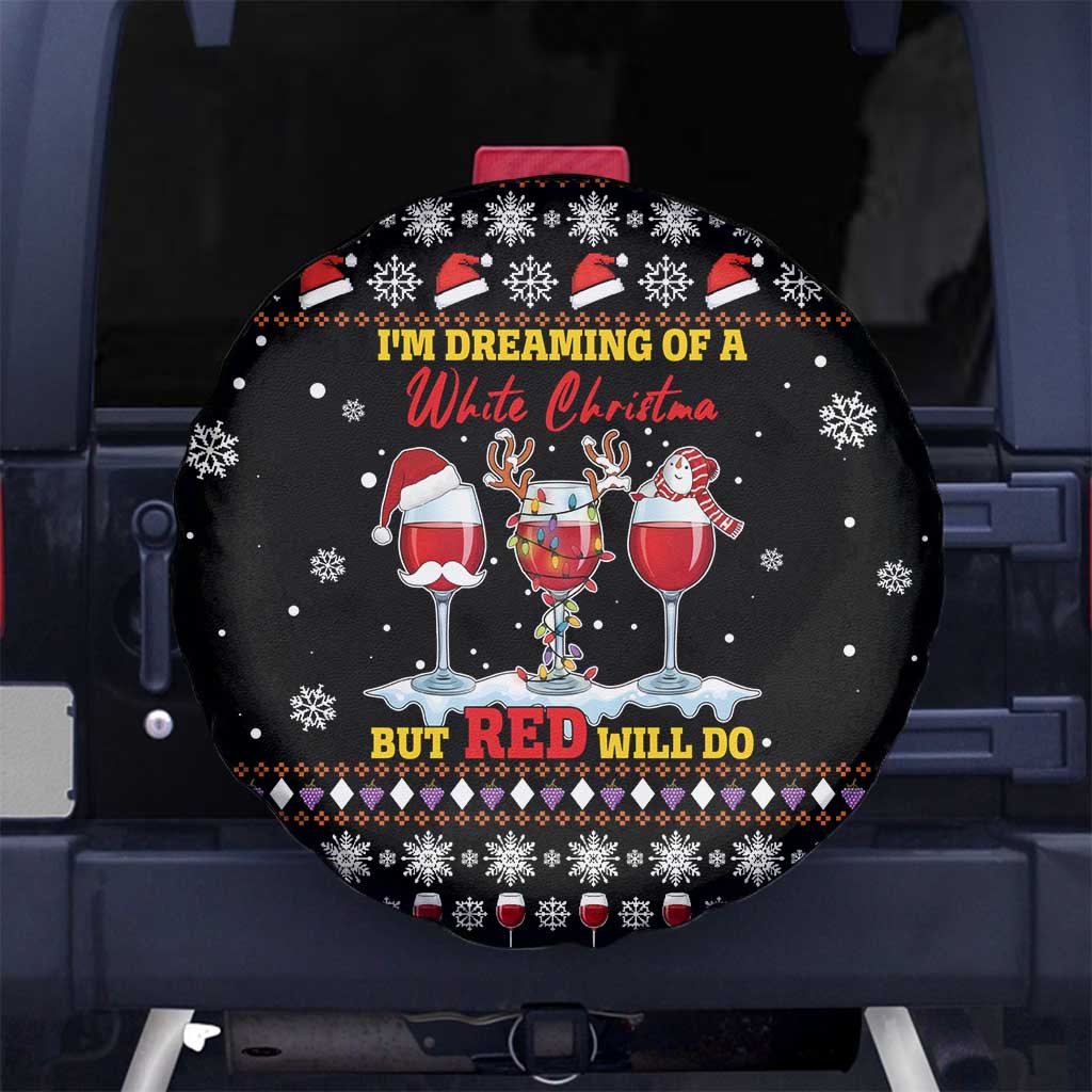 Wine Red Christmas Christmas Christmas Spare Tire Cover Xmas Holiday Patterns - Wonder Print Shop