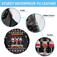 Wine Red Christmas Christmas Christmas Spare Tire Cover Xmas Holiday Patterns - Wonder Print Shop