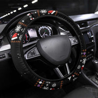 Wine Red Christmas Christmas Christmas Steering Wheel Cover Xmas Holiday Patterns - Wonder Print Shop