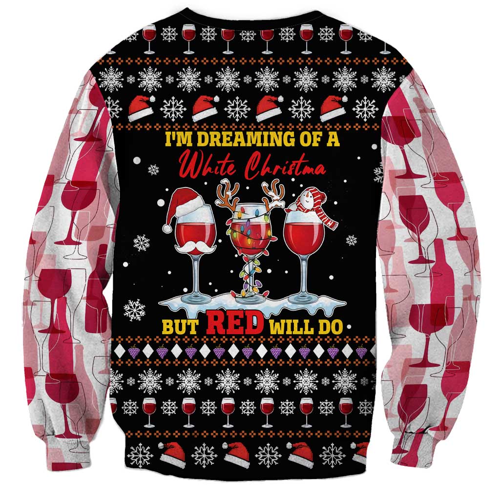 Wine Red Christmas Christmas Christmas Sweatshirt Xmas Holiday Patterns - Wonder Print Shop