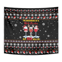 Wine Red Christmas Christmas Christmas Tapestry Xmas Holiday Patterns - Wonder Print Shop