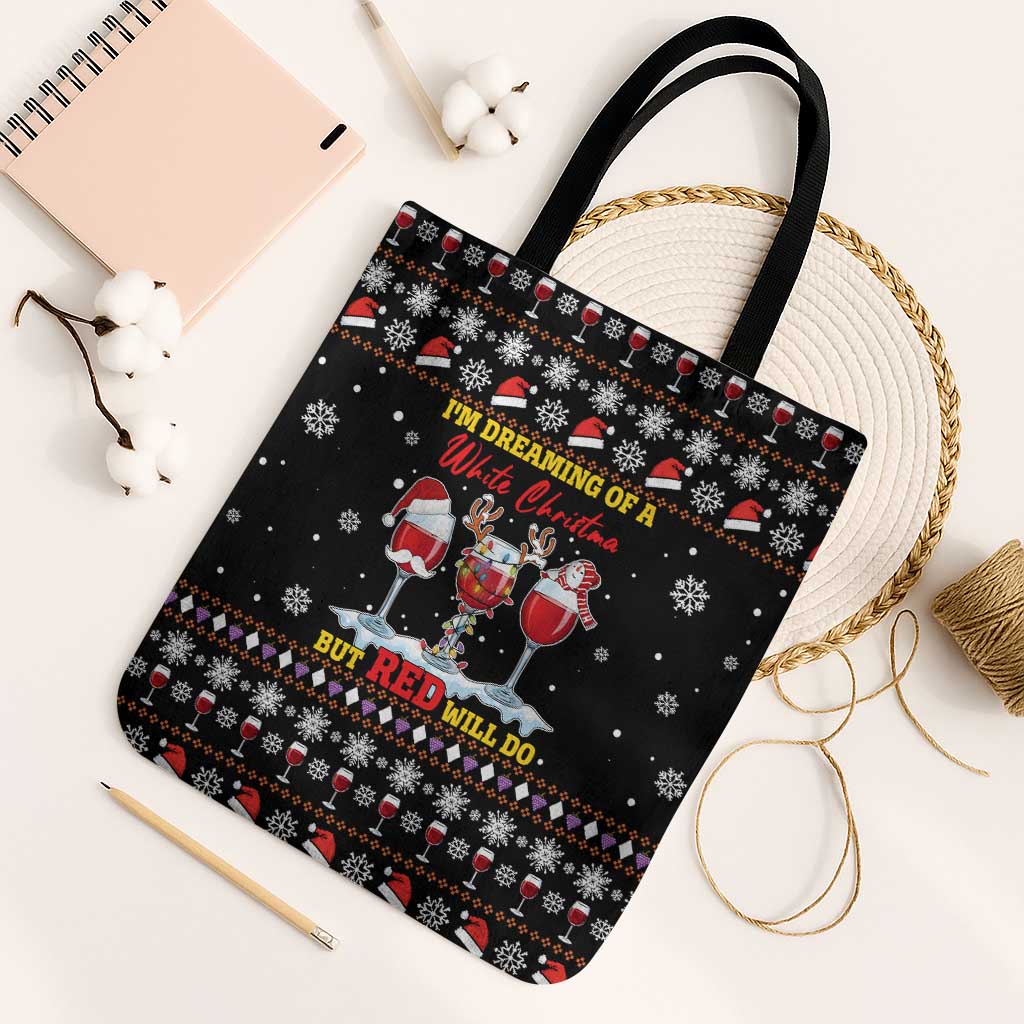 Wine Red Christmas Christmas Christmas Tote Bag Xmas Holiday Patterns - Wonder Print Shop