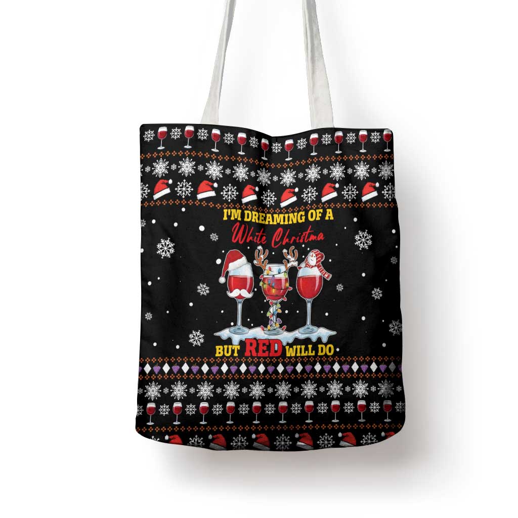 Wine Red Christmas Christmas Christmas Tote Bag Xmas Holiday Patterns - Wonder Print Shop
