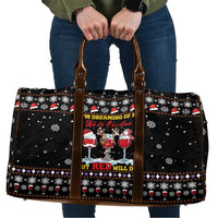 Wine Red Christmas Christmas Christmas Travel Bag Xmas Holiday Patterns - Wonder Print Shop