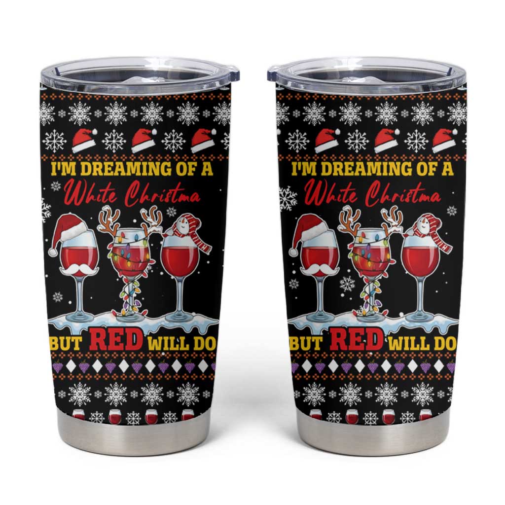Wine Red Christmas Christmas Christmas Tumbler Cup Xmas Holiday Patterns - Wonder Print Shop