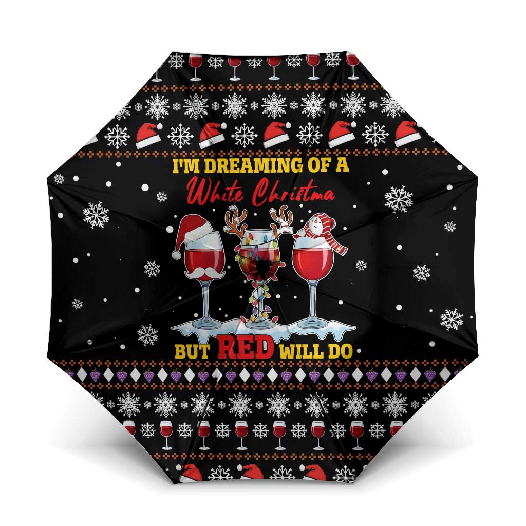 Wine Red Christmas Christmas Christmas Umbrella Xmas Holiday Patterns - Wonder Print Shop