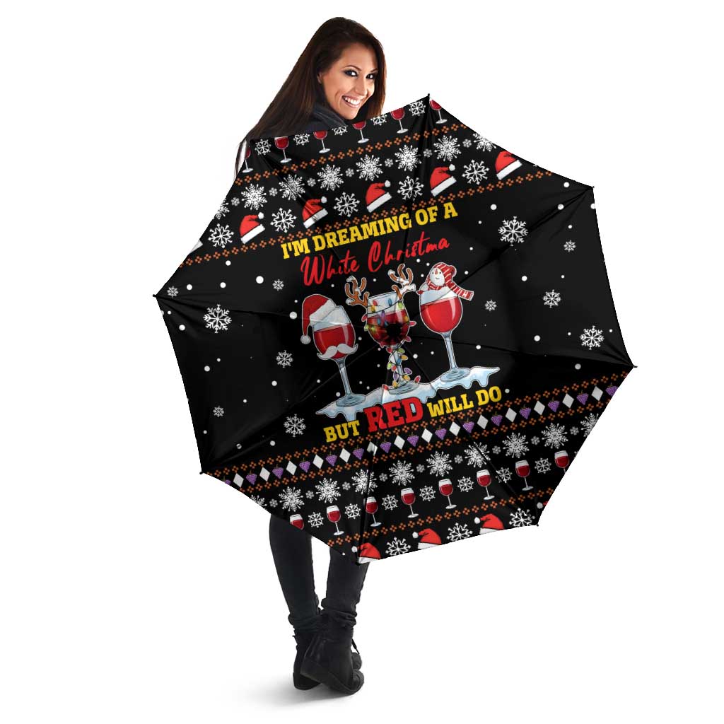 Wine Red Christmas Christmas Christmas Umbrella Xmas Holiday Patterns - Wonder Print Shop