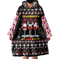 Wine Red Christmas Christmas Christmas Wearable Blanket Hoodie Xmas Holiday Patterns - Wonder Print Shop