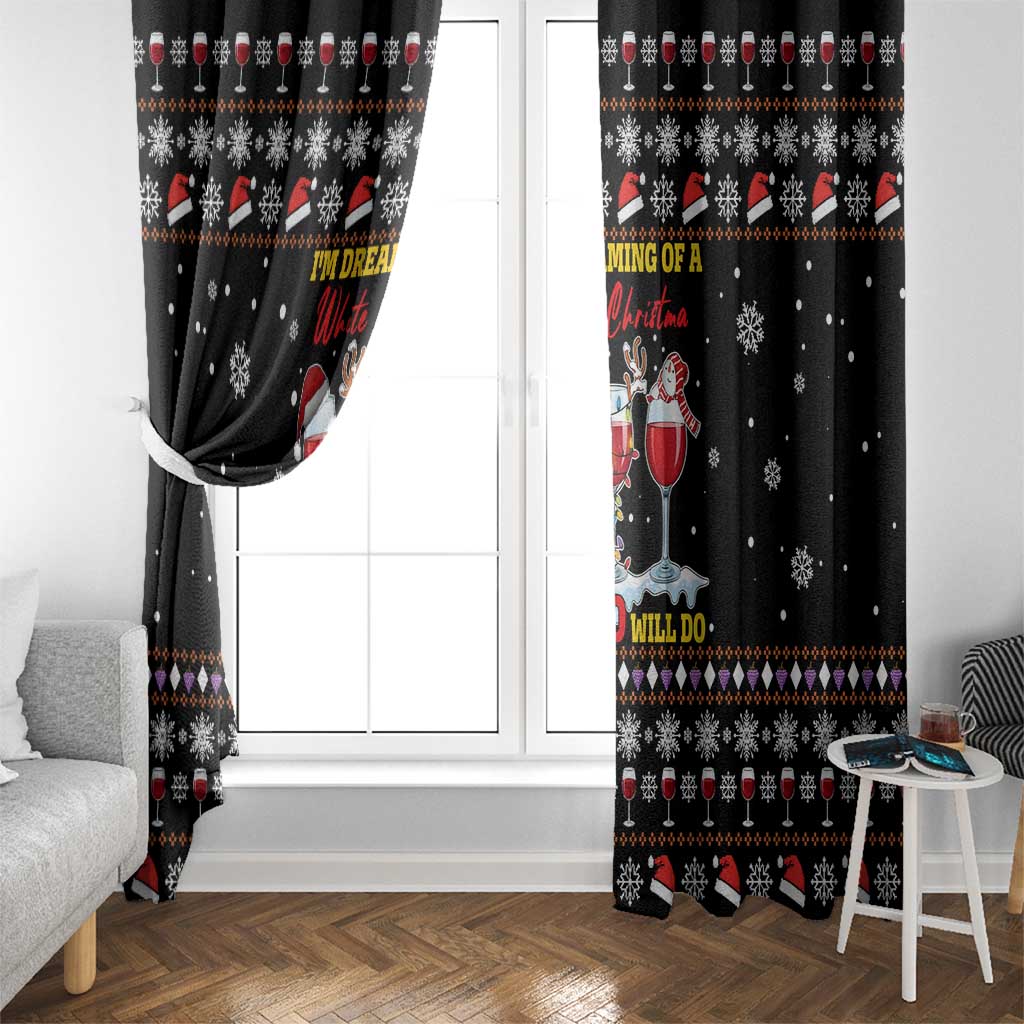 Wine Red Christmas Christmas Christmas Window Curtain Xmas Holiday Patterns - Wonder Print Shop