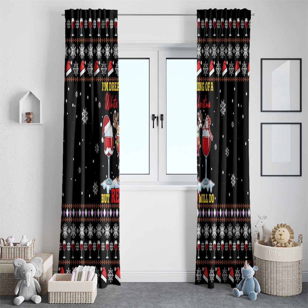 Wine Red Christmas Christmas Christmas Window Curtain Xmas Holiday Patterns - Wonder Print Shop